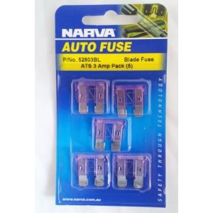 Narva 3 Amp ATS Blade Fuse (5 pack)