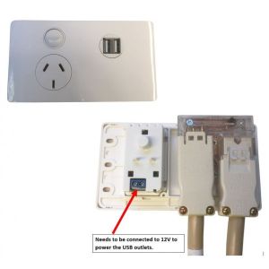 CMS Single Power Outlet + Dual 4A UBS Ports