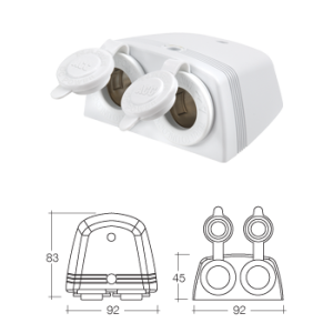 Surface Mount Twin Accessory Sockets 