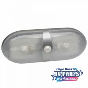 Dual Interior Dome Light with Off/On Rocker Switch with Silver Satin Finish